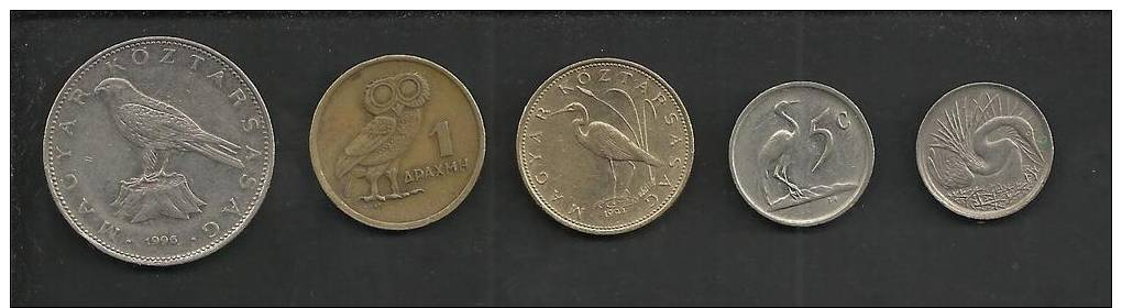 [ LOT-L-004 ]   THEME OISEAUX 5 COINS Pas De Double - Other & Unclassified