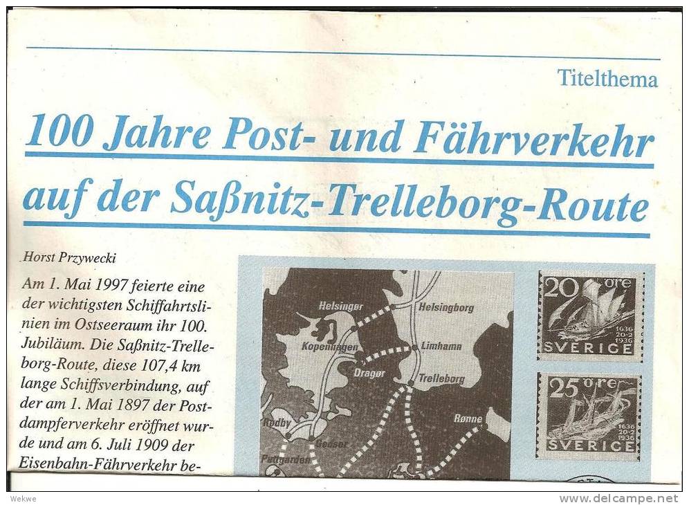Deutschland. Fährpost Nach Und Von Dänemerk, Schweden Ab 1897 Auf 4 DIN A 4 Seiten - Ship Mail And Maritime History