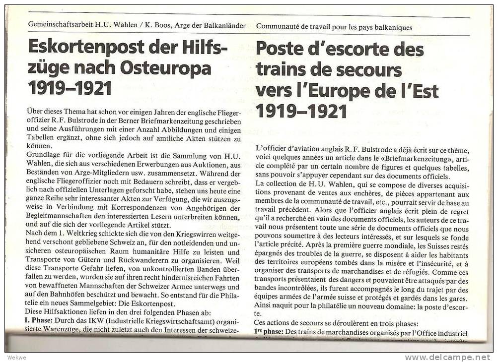 Schweiz. Eskortenpost 1919-21 N. Osteuropa. Sehr Detaillierter Bericht M. Zahlreichen Abbildungen (9 DIN A 4 Doppelseite - Filatelia E Storia Postale