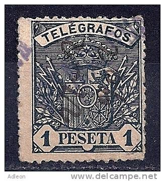 Espagne -Timbre Télégraphe Armoiries YT 36 Oblitéré - Telegramas