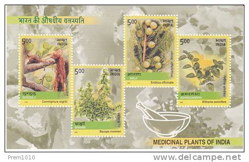 INDIA- 2003 Medicinal Plants- Rare Miniature Sheet-MNH - Unused Stamps