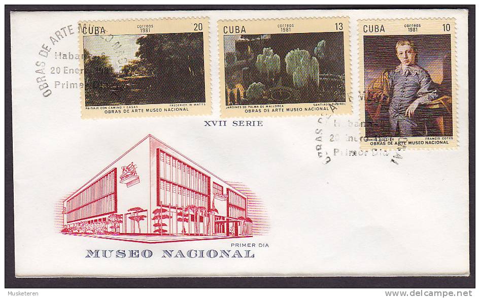 Cuba FDC Cover 1981 Museo Nacional Art Kunst Frederick Watts, S. Rusinol, Francis Cotes - FDC