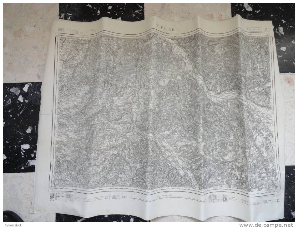 CARTE ETAT MAJOR REGION ST. PIERRE 1/ 80000 DE 1847 ET ENTOILE - Topographical Maps