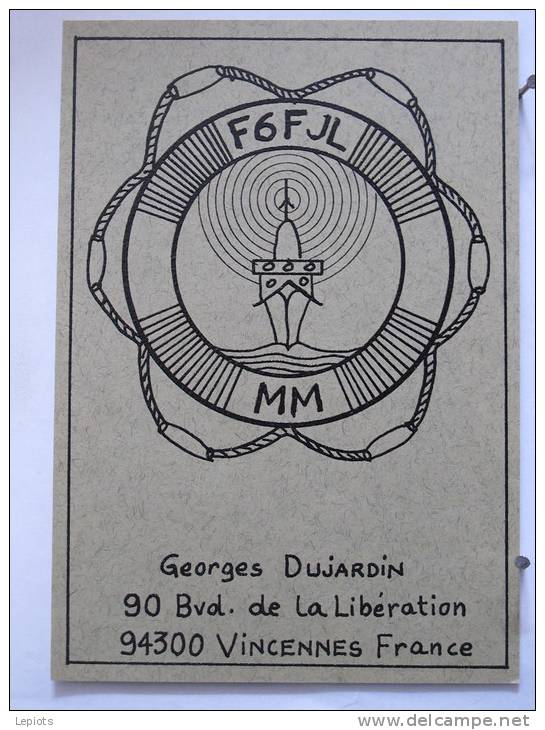 Carte QSL (?) - A Bord D'un Bateau - F6FJL - Scan Recto-verso - Andere & Zonder Classificatie