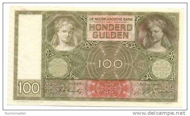 NETHERLANDS 100 GULDEN 8.10.1942. UNC - 100 Gulden
