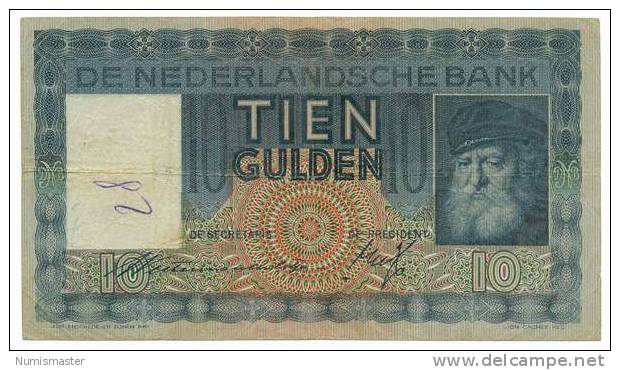 NETHERLANDS 10 GULDEN 11.7.1934. - 10 Florín Holandés (gulden)