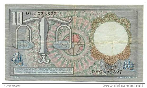 NETHERLANDS 10 GULDEN 23.3.1953. - 10 Gulden
