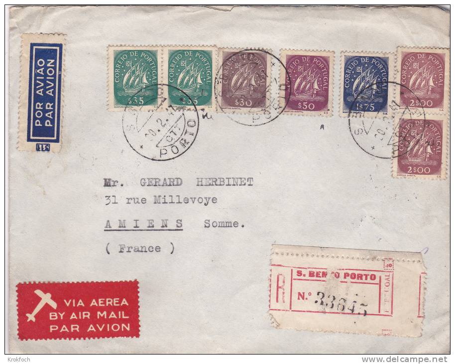 Porto 1947 - Lettre Letter Brief - Registered Recommandée - Marcophilie