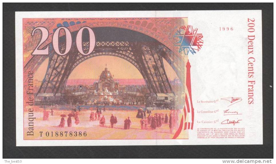 200 Francs  Eiffel  1996 - 200 F 1995-1999 ''Eiffel''