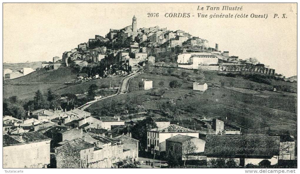 CPA 81 CORDES VUE GENERALE COTE OUEST - Cordes