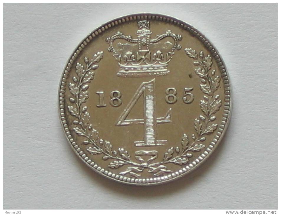 4 Pence 1885 - Great Britain - Grande Bretagne - Victoria. - G. 4 Pence/ Groat