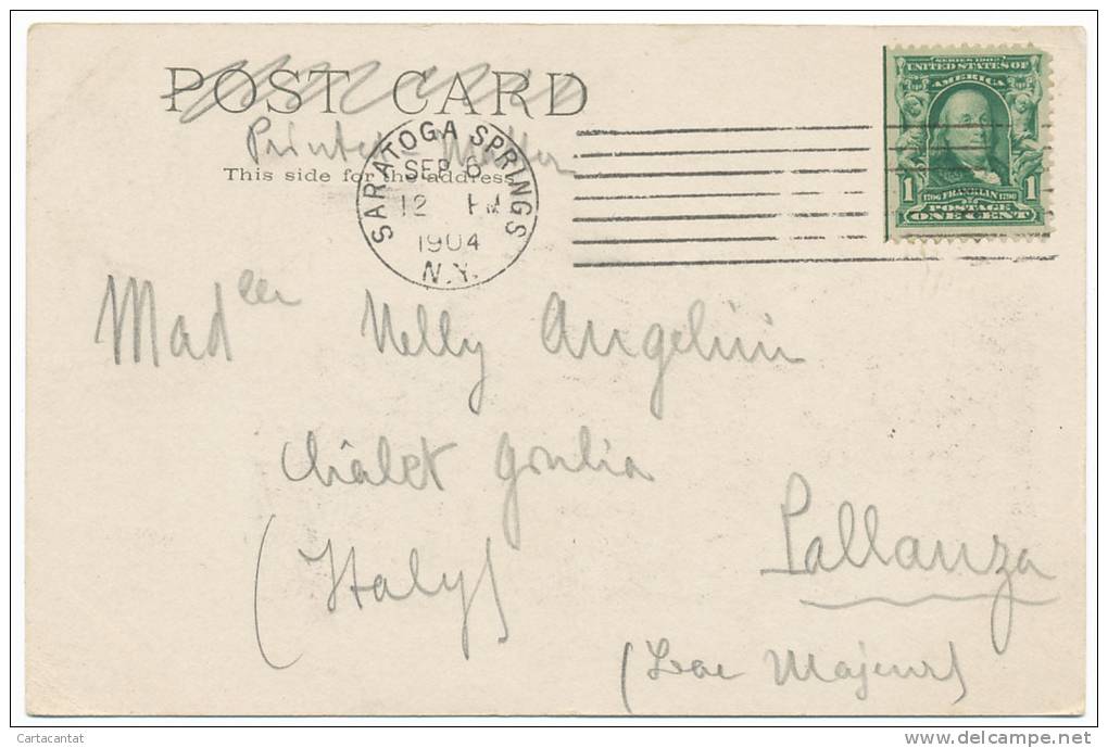 GRAND UNION HOTEL A SARATOGA SPRINGS. BELLA CARTOLINA DEL 1904 - Saratoga Springs