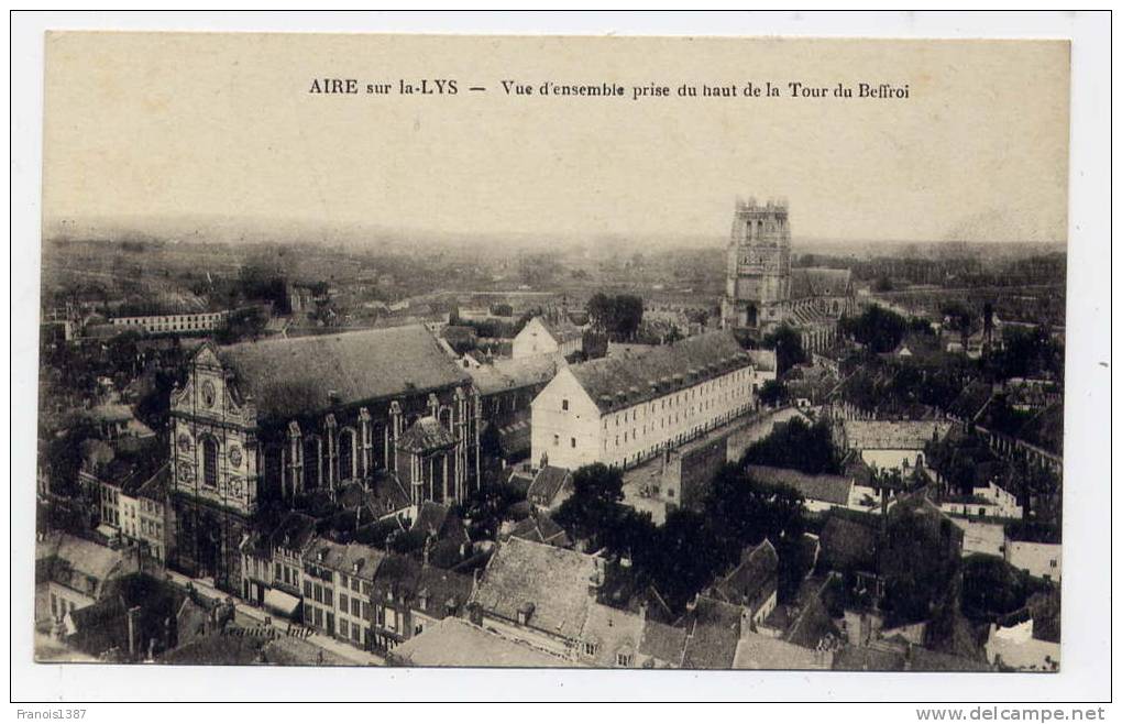 Ref 179 - AIRE-sur-la-LYS - Vue D'ensemble Prise Du Haut De La Tour Du Beffroi - Aire Sur La Lys