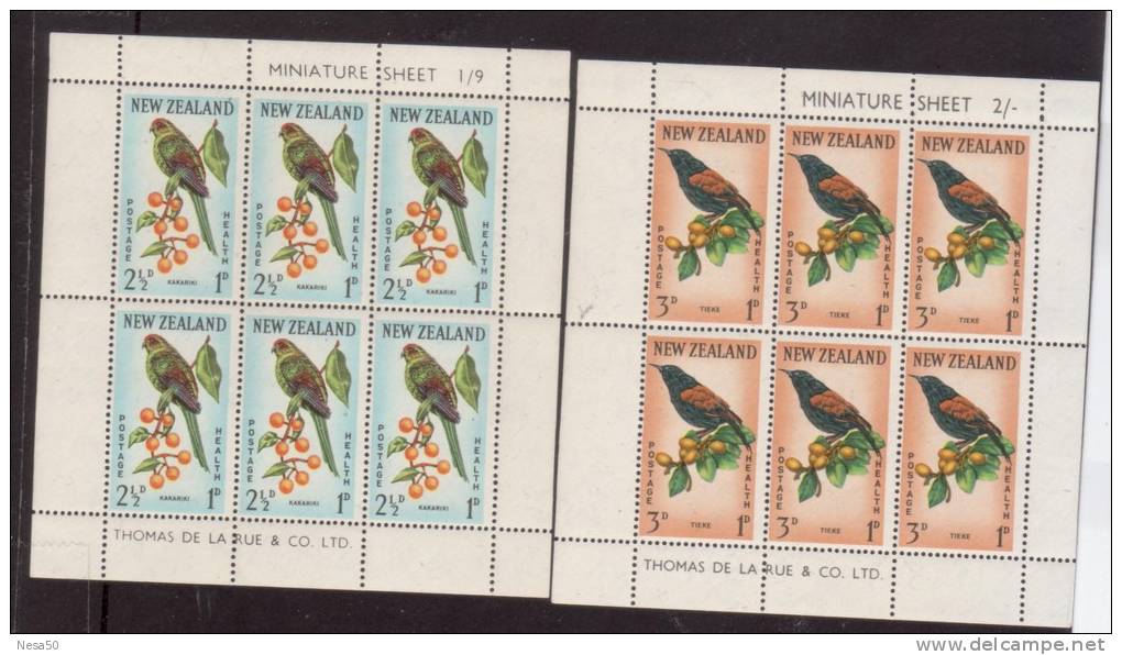 Nieuw Zeeland 1962 Nr 422-423 2 Blokken, Kleonbogen,  Vogels, Birds - Nuevos