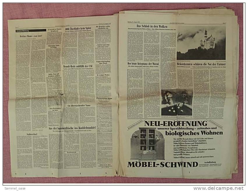 Darmstädter Echo Zeitung  -  Orig. Vom 31.8. 1985   -  Rita Süssmuth - Die 2. Frau Im Kabinett Kohl - Otros & Sin Clasificación