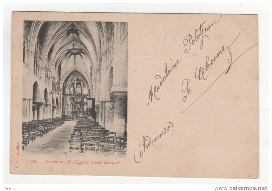 CPA INTERIEUR DE L´EGLISE ST SAINT JACQUES, LE CHESNE ? ARDENNES 08 - Le Chesne