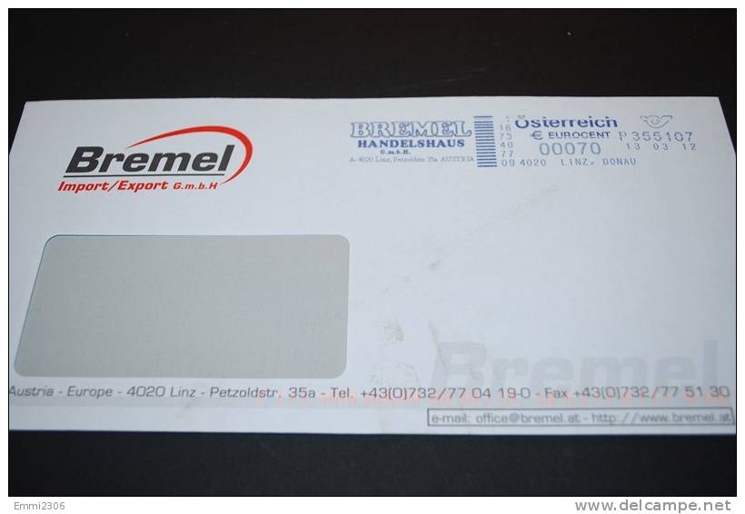 Österreich Brief - Freistempel " Bremel / Import / Export GmbH"  3.12   0,70 Cent  ( T-1 ) - Machines à Affranchir (EMA)