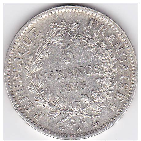 Piece 5 Francs Argent 1875A - - Otros & Sin Clasificación