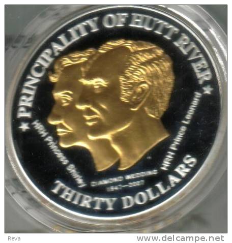 HUTT RIVER PROVINCE $30 MAN & WOMAN HEAD FRONT EMBLEM BACK 1 YEAR TYPE 2007 PROOF 1000 ONLY READ DESCRIPTION CAREFULLY!! - Andere - Oceanië
