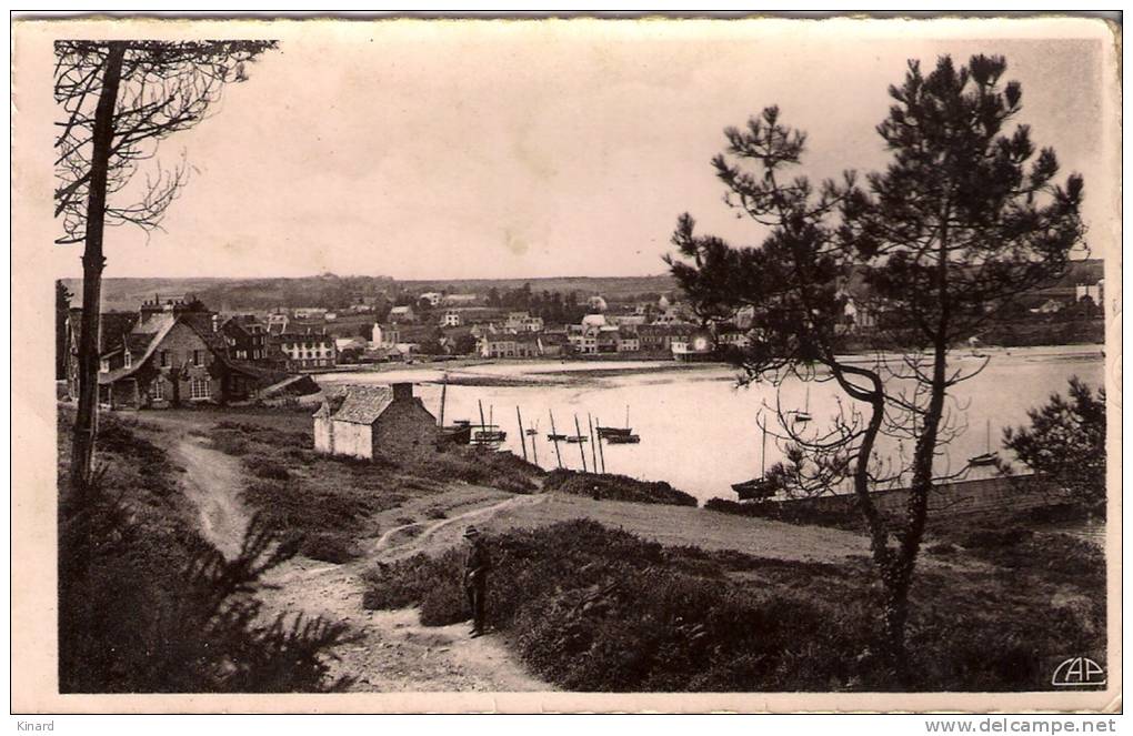 CPA .     MORGAT....LE PORT VUE ENTRE LES PINS DU KADOR ... - Morgat