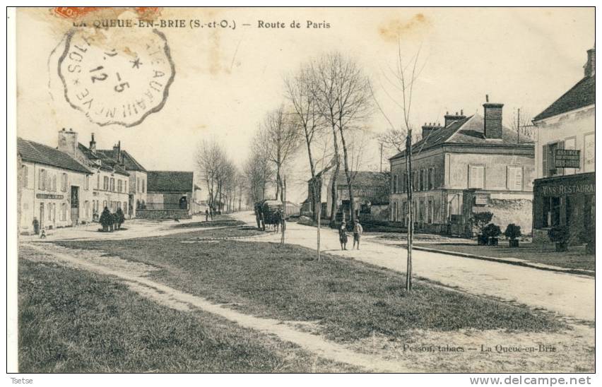 La Queue-en-Brie - Route De Paris -1912 ( Voir Verso ) - La Queue En Brie