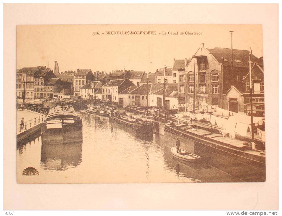Bruxelles. Brussel. Molenbeek. Le Canal De Charleroi. Het Kanaal Charleroi. Péniches. Binnenschepen - St-Jans-Molenbeek - Molenbeek-St-Jean
