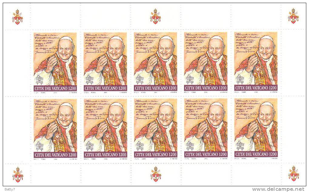 VATICANO 2000 BEATIFICAZIONE PAPA GIOVANNI XXIII - MINIGOGLIO INTEGRO - Blocs & Feuillets