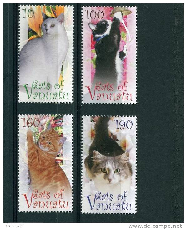 VANUATU 2010.4v.MNH**.Complete Serie.Excellent .Cats.Cat.Chats.Chat.Kat.Katten.Cats Of Vanuatu.Katze.Gatos.Gato.Animals. - Vanuatu (1980-...)