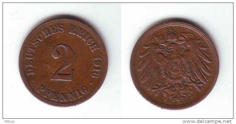 Germany 2 Pfennig 1916 A - 2 Pfennig