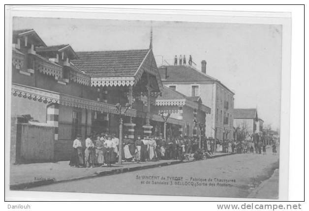 40 // SAINT VINCENT DE TYROSE   Fabrique De Chaussures Et De Sandales  J BELLOCQ, Sortie Des Ateliers   ANIMEE - Saint Vincent De Tyrosse