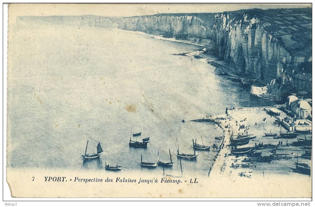 76 Yport - Perspective Des Falaises Jusqu'à Fécamp, Port, Bateaux - Yport