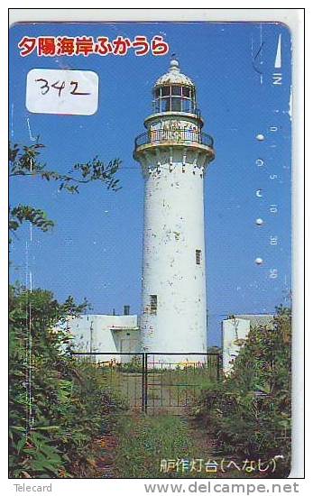 Télécarte Japon PHARE (342) Telefonkarte Japan LEUCHTTURM * VUURTOREN LIGHTHOUSE LEUCHTTURM FARO FAROL Phonecard - Faros