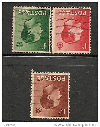 UK -EDWARD VIII - 1936 - WATERMARK INVERTED - SG # 457wi /459wi - USED - Usados