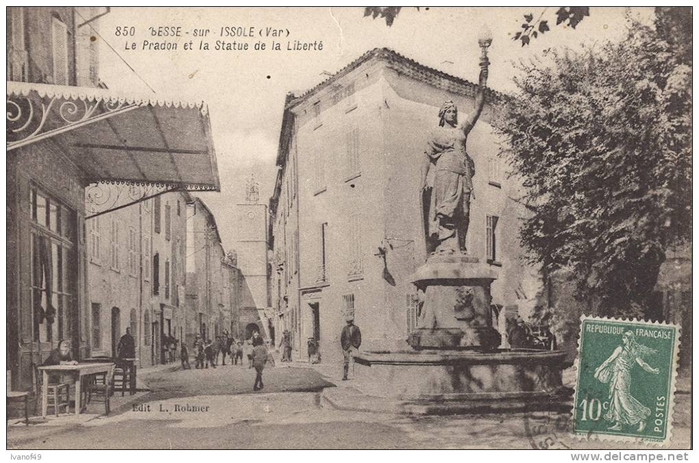 83  - BESSE SUR ISSOLE - CPA - Le Pradon Et La Statue De La Liberté - Vue Animée - Besse-sur-Issole