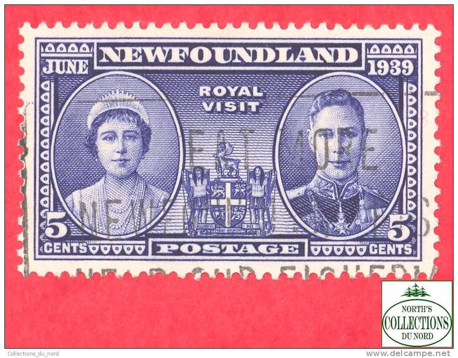 Canada  Newfoundland # 249 Scott /Unisafe - O - 5 Cents - Queen Elizabeth &amp; King George VI - Dated 1939 - 1908-1947