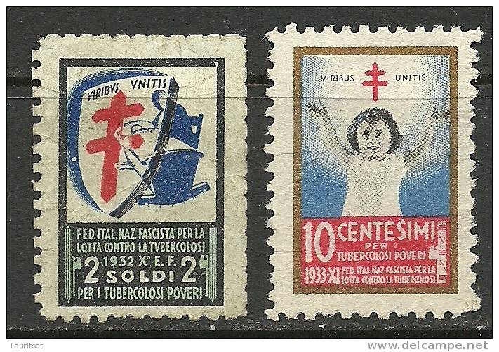 ITALIA ITALIEN ITALY Tuberculosis Tuberkulose 1932 & 1933 - Reclame