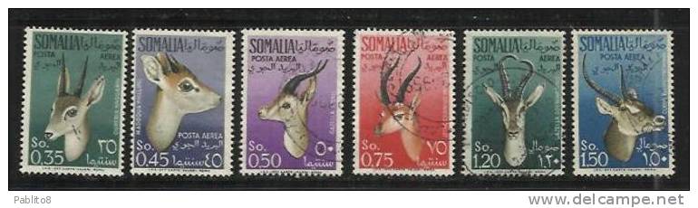 SOMALIA AFIS 1955 AEREA ANIMALI SERIE COMPLETA TIMBRATA - Somalia (AFIS)