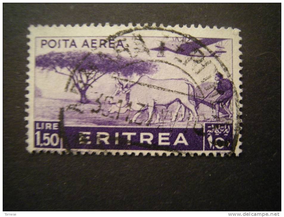 ERITREA - 1936, SOGG.AFRICANI, POSTA AEREA, Sass. N. 22, Lire 1,50. Usato Garantito - Eritrea