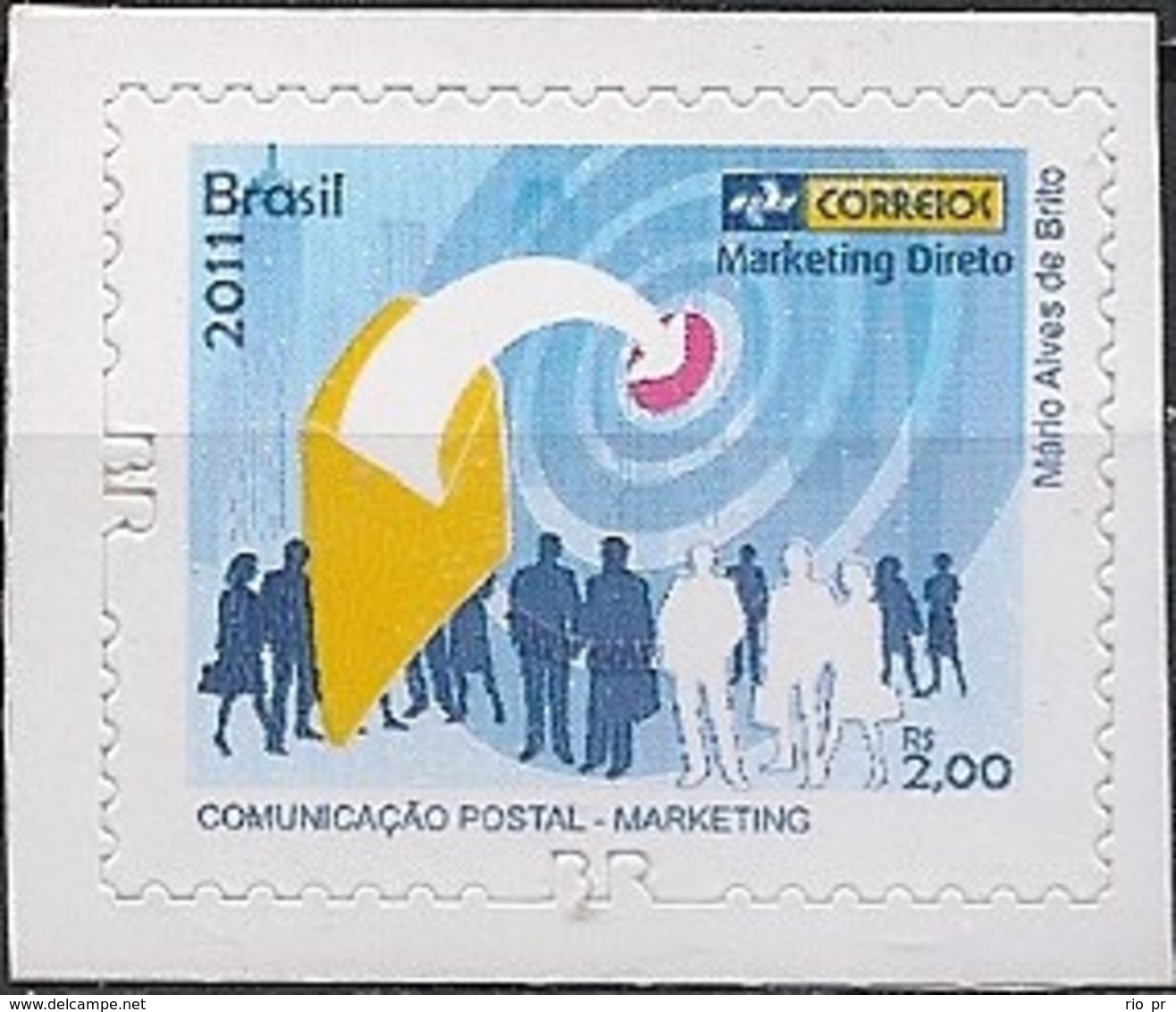 BRAZIL - DEFINITIVES: POSTAL COMMUNICATION MARKETING (SELF-ADHESIVE, NEW PERFORATION "BR") 2011 - MNH - Neufs