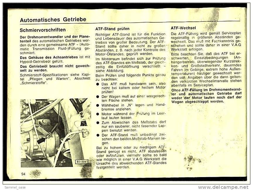 1980  VW Betriebsanleitung Golf  Mit Vergasermotor , Einspritzmotor Und Dieselmotor - Shop-Manuals