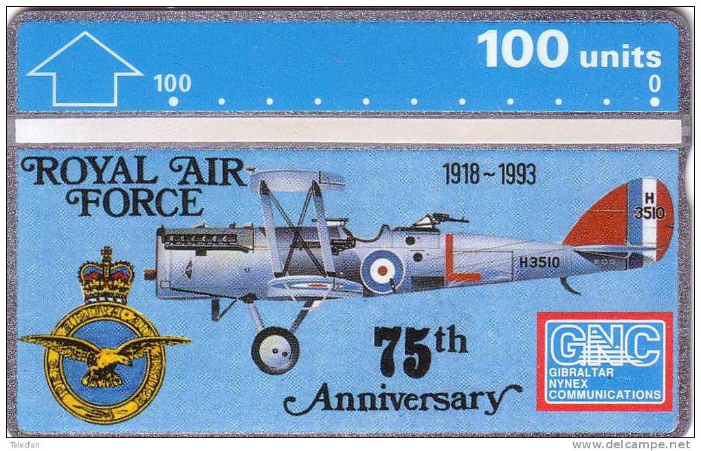 GIBRALTAR PRIVEE 75E ANN. RAF DE HAVILLAND DH 9A WAR PLANE AVION GUERRE NEUVE MINT - Gibraltar