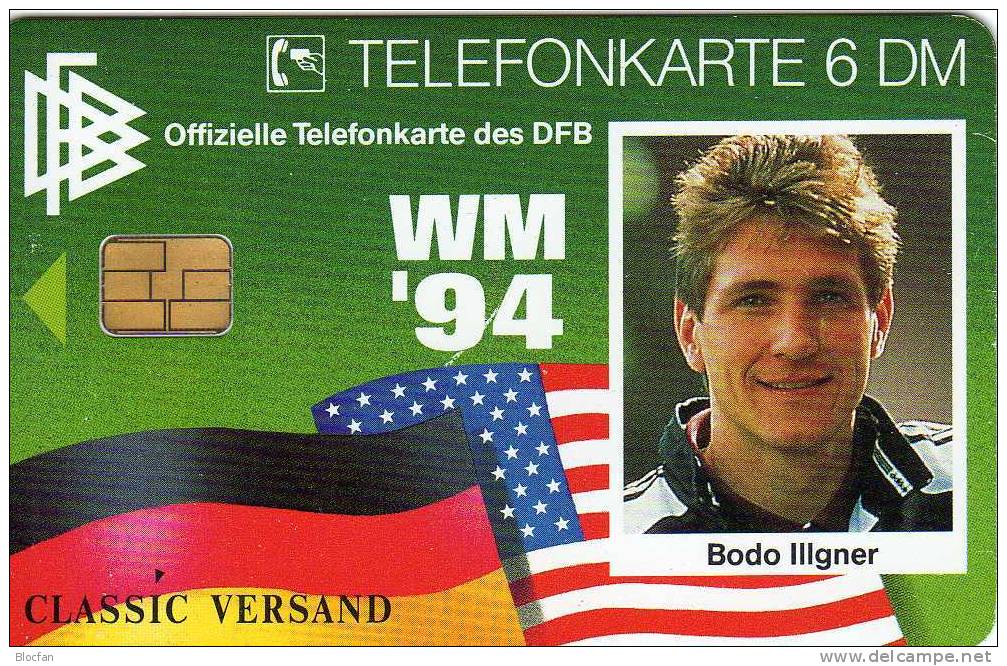 TK O 1088/94 Folder O 16€ Fußball National-Spieler Bodo Illgner BRD FIFA-WM USA Soccer Champion 90 Telecard Of Germany - Sport