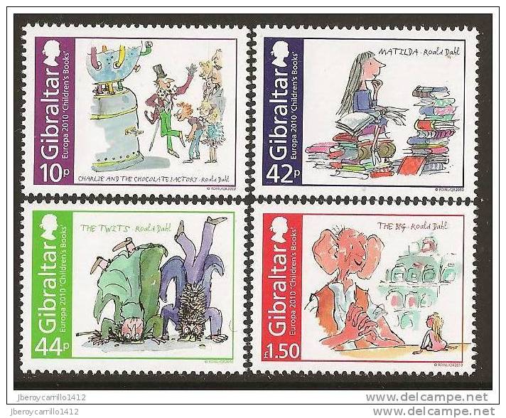 GIBRALTAR - EUROPA 2010 -TEMA ANUAL " LIBROS INFANTILES".- SERIE 4 V: -  DENTADO  (PERFORATED) - 2010