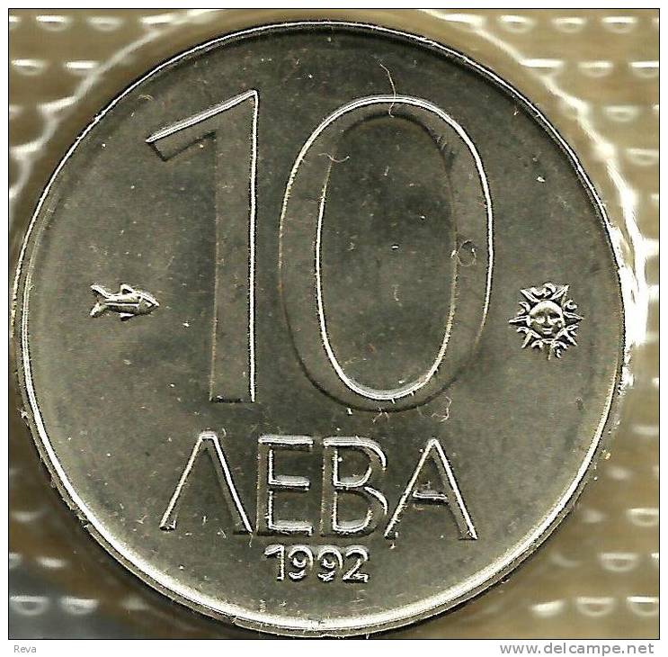 BULGARIA 10 LEVA  INSCRIPTIONS FRONT HORSE MAN EMBLEM BACK 1992 KM205 UNC READ DESCRIPTION CAREFULLY !!! - Bulgarije