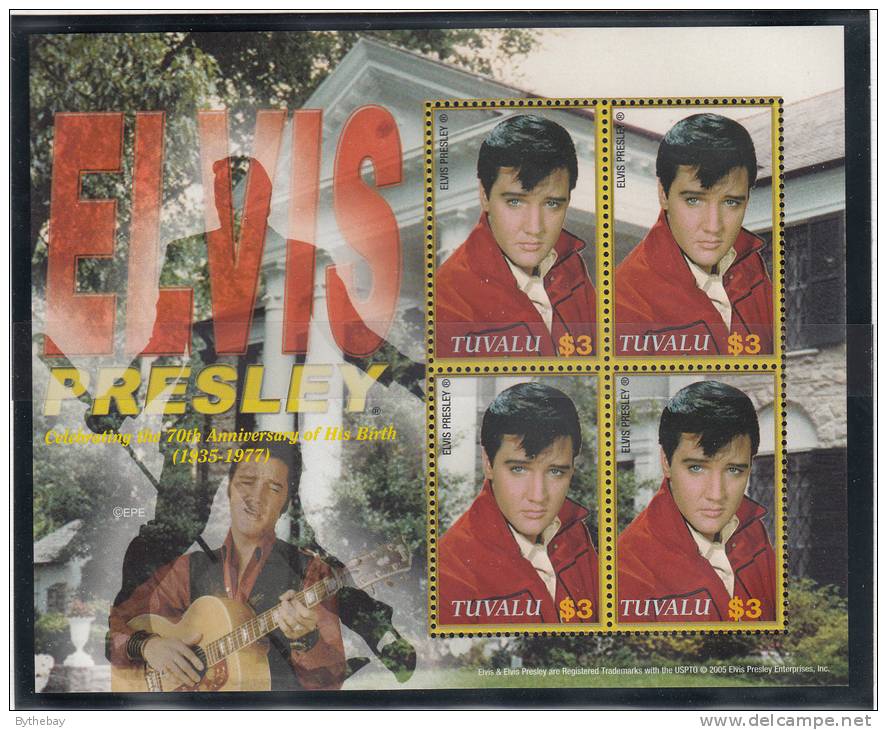 Tuvalu MNH Scott #987 Sheet Of 4 $3 Elvis Presley - 70th Ann Of Birth - Tuvalu