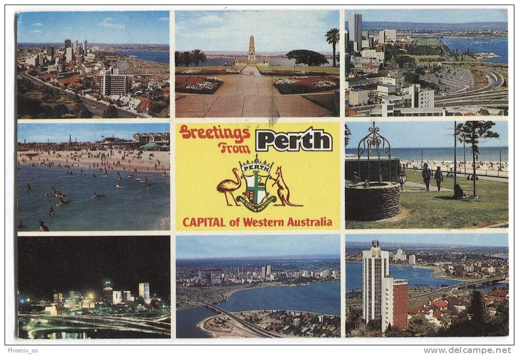 AUSTRALIA - PERTH, Mosaic Postcard - Perth