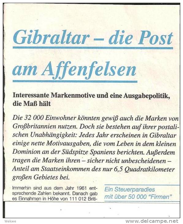 Gibraltar/ Allgemeines Sowie Postgeschichtliche Informationen - Philately And Postal History