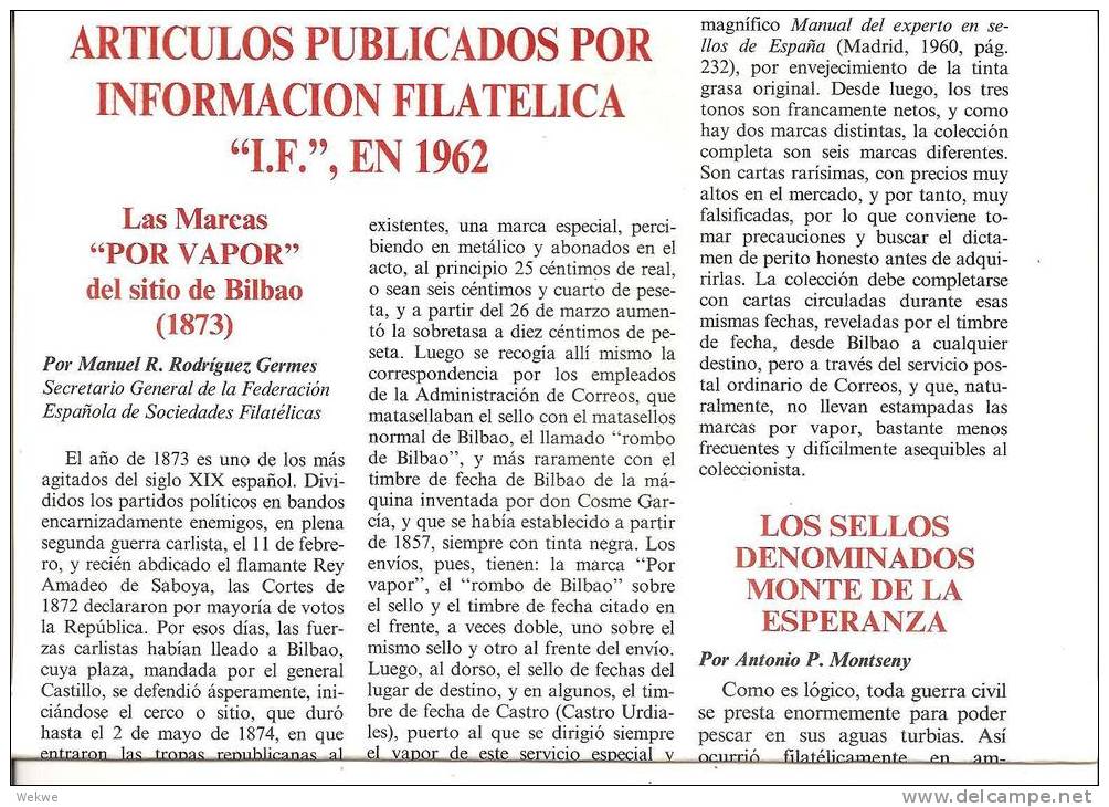 Spanien / España/ Guerra Carlista. Marcas "Por Vapor" Bilbao - Philatélie Et Histoire Postale