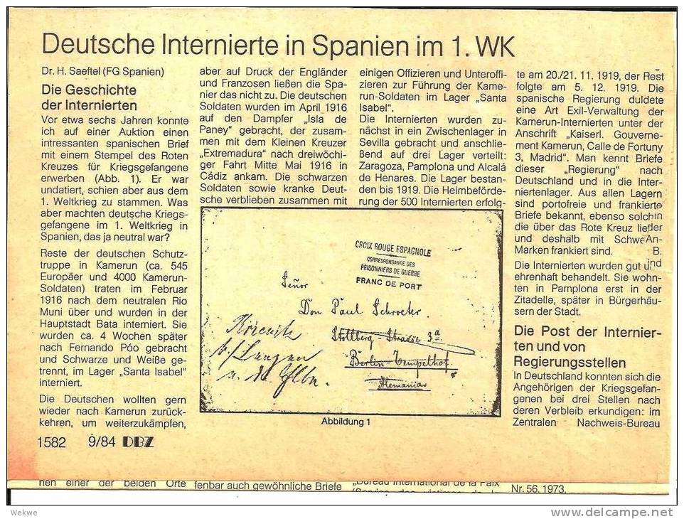 Spanien / Deutsche Internierten-Post - Filatelie En Postgeschiedenis