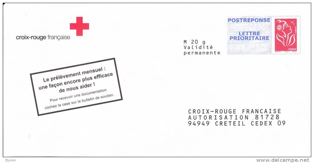 Postreponse Lamouche Croix Rouge Française 07P777 - Prêts-à-poster:Answer/Lamouche